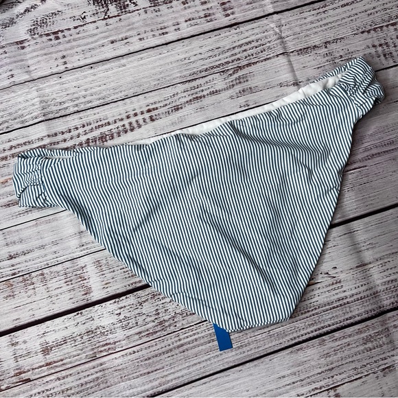 Lucky Brand Striped Bikini Swim Bottom Blue White - Picture 3 of 4
